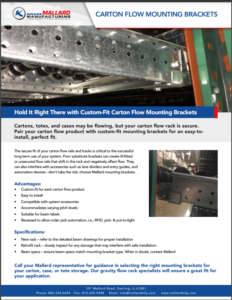 Carton Flow Mounting Brackets - Mallard Manufacturing