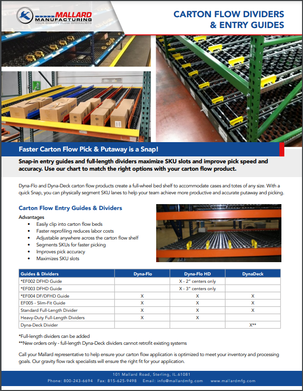 Carton Flow Rack - Mallard Manufacturing