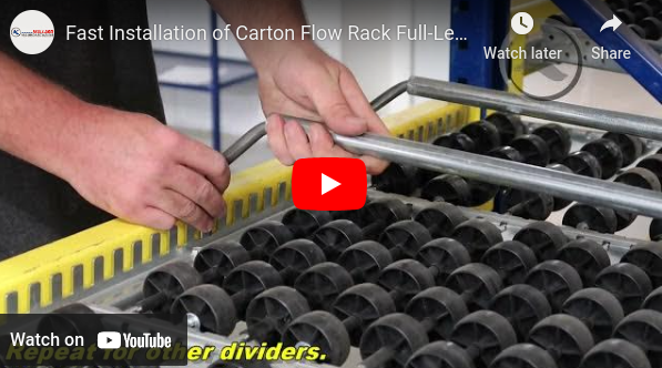 Fast-Installation-of-Carton-Flow-Rack-Full-Length - Mallard Manufacturing