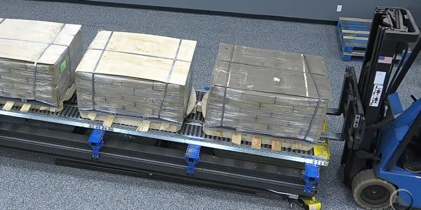 Round pallets tested in Mallard gravity pallet flow rack lane | Mallard Manufacturing
