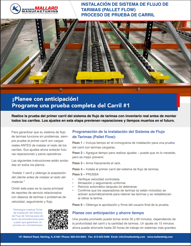 Pallet Flow Installation | Mallard Manufacturing